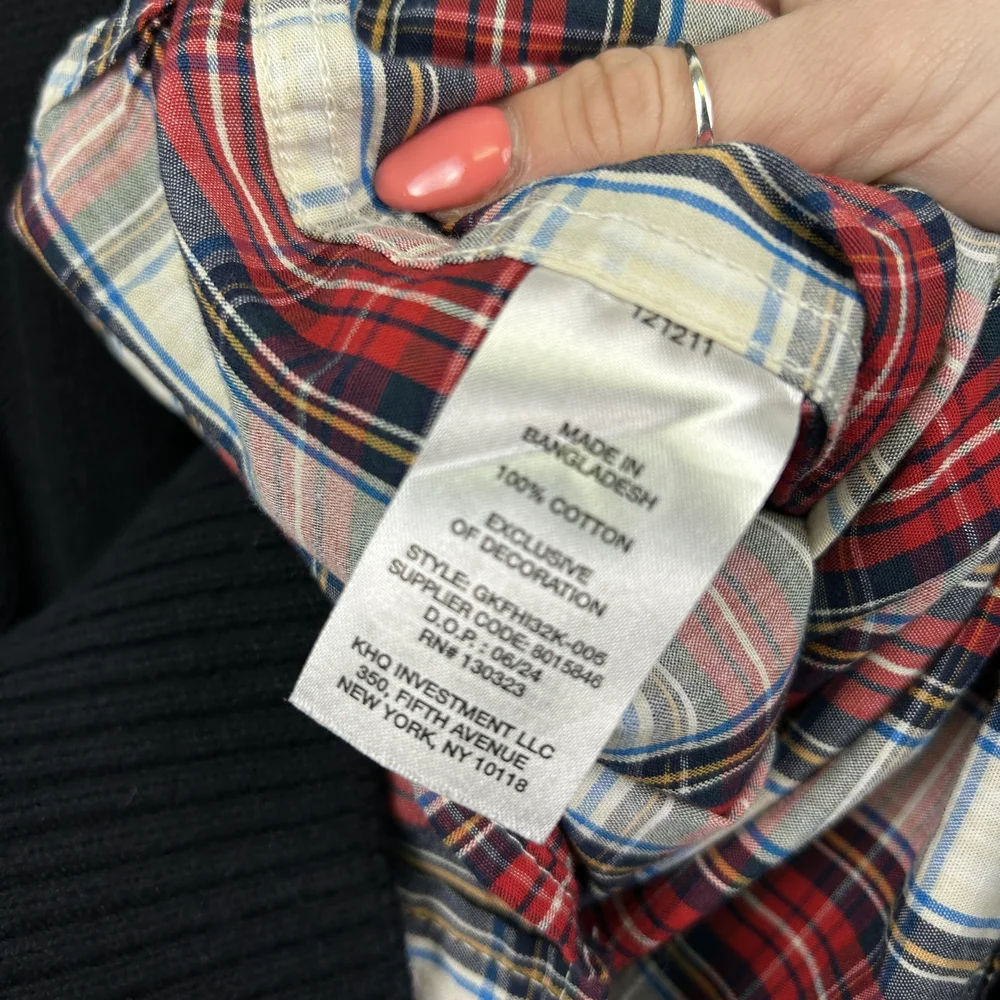 GAP Kids Sweater Shirt Set Youth Large 10/12 Black Plaid Layered Look